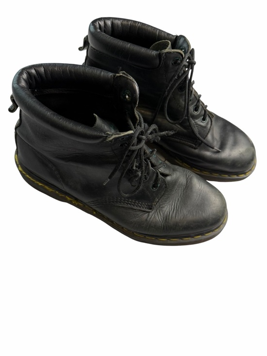 Dr. Martens Shoes - Vintage Martens Boots Black Leather 6-Eye Padded Collar made in England men 10